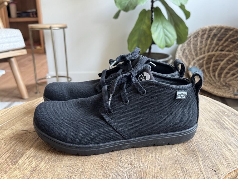 Lems Chukka Canvas Vegan Blackout Shoes W 10 M 8.5 Unisex Barefoot
